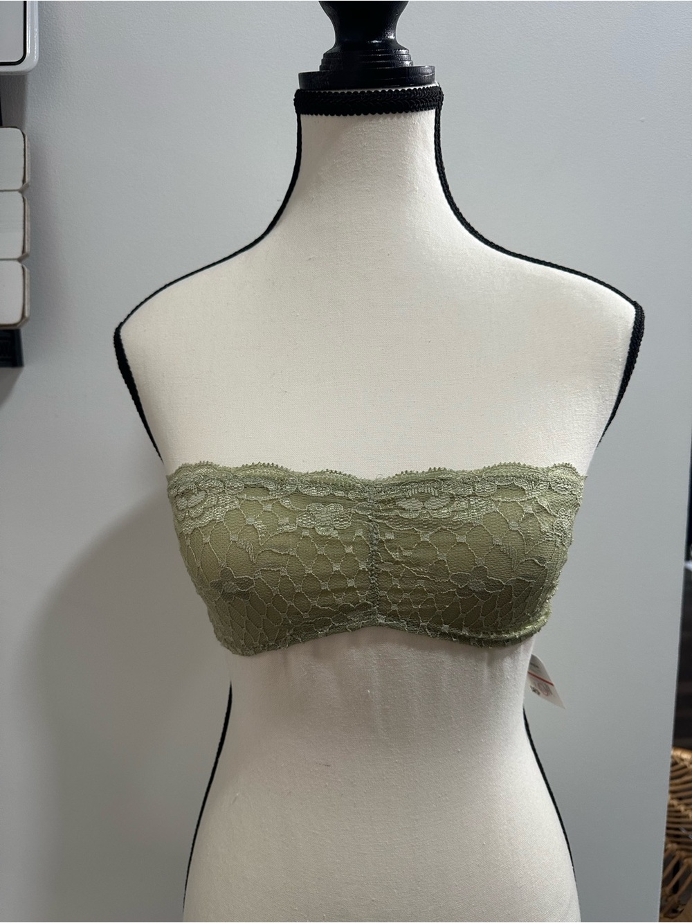 Free People Lace Bandeau Bra - Olive